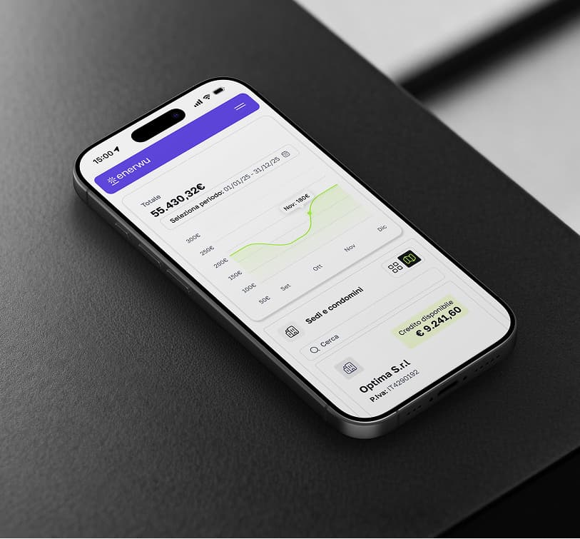 Analisi dei consumi energetici sulla dashboard Enerwu